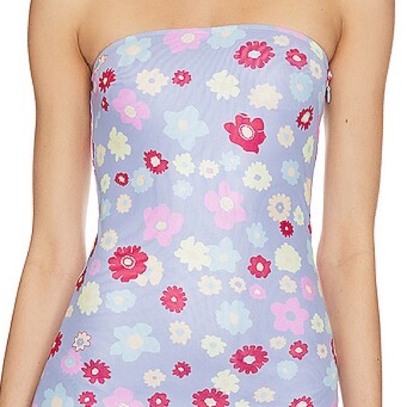 Jovani Halter Mini Dress in Periwinkle Floral Large NWT - Picture 2 of 4